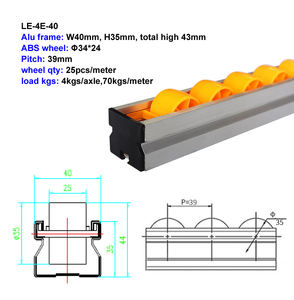 Walzens ortier system für Keramik artikel Maschinen-Schwerkraft-Durchfluss schiene ABS-Kunststoff-ESD-Räder Rollen bahn aus China - Product Image 2