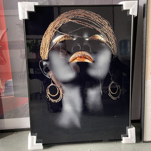 Vente chaude Femme <span class=keywords><strong>Nue</strong></span> Africaine Art Peinture Cadre En Métal Salon Décoration Grand Art Mural - Product Image 5