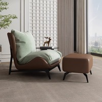 Fauteuil de salon moderne de luxe nordique, fauteuil d'appoint à vendre, fauteuil inclinable simple avec ottoman, favorise une position assise relaxante