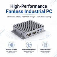 PC Industrial sin Ventilador Intel Celeron J1900 Quad Core, Doble LAN, RS232 COM, Mini Ordenador, Win10, Linux, CE