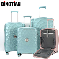 Nouvel arrivage de bagages de cabine en PP Ensembles de bagages de voyage vintage étui rigide valise à roulettes intelligente bagages avec design ouvert à l'avant