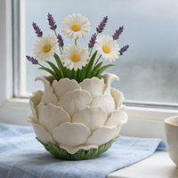 Moule en silicone pour pot de fleurs en béton, moule DIY fait main en plâtre pour la fabrication artisanale de pots de plantes en ciment
