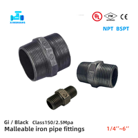 Raccords de tuyauterie filetés mâles et femelles en fonte malléable, bouchon de protection noir robuste, raccord hexagonal, manchon, classe 150, 1/4''~6'', BSPT NPT pour WOG