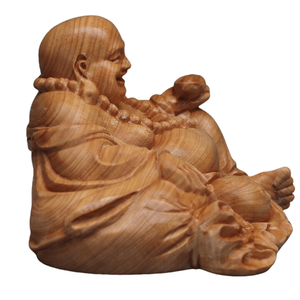 Maitreya Ingot Wood Carving Lacquerware for Gathering Luck From All Directions Brings People Blessings and Peaceful Atmosphere