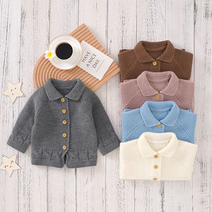 Ropa de Bebé Boutique, Ropa Infantil Suave, Suéter de Manga Larga con Botones, Cárdigan para Otoño e Invierno, Suéter para Bebés - Product Image 2