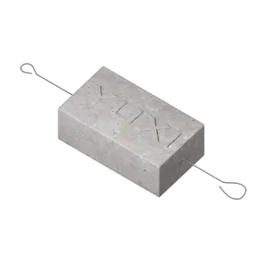 Ânodo galvânico encaixado zinco para a proteção e o reparo concretos