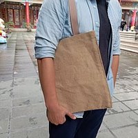 Sac à bandoulière en lin personnalisé 2026, protection de l'environnement, sac simple - tissage uni, sac en jute BIO