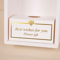 Boîte cadeau de fleurs pour la Saint-Valentin, design haut de gamme, couvercle en papier blanc, fond transparent en PVC, matériaux recyclés, design personnalisé