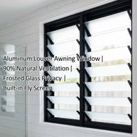 Ventana de aluminio moderna a prueba de huracanes NFRC, con apertura superior, rotura de puente térmico, doble acristalamiento, vidrio de impacto, para exteriores de villas en Florida.