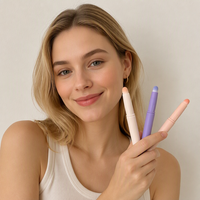 Nouveauté : Pinceau à lèvres multifonctionnel en fibres synthétiques à poils doux, tête ronde, manche en plastique pour rouge à lèvres, anticernes et maquillage des lèvres