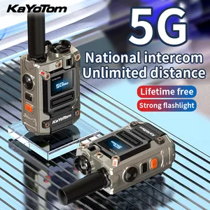 KaYoTom M08 Walkie-Talkie genggam, Radio jaringan 4G LTE POC dengan 50km Talk Ran termasuk kartu Sim tahan lama 5000km Talk Ran