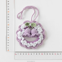 Décorations suspendues pour miroir de voiture, accessoires faits à la main, fleurs d'orchidée en crochet tricoté, fleurs décoratives suspendues