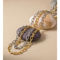 Collier chaîne à fermoir anneau en acier inoxydable JINYOU 3350 48CM, plaqué or, bijoux pour la vente en gros