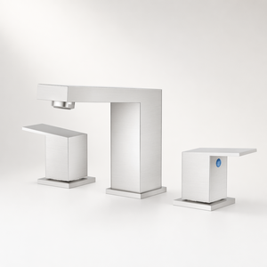 <span class=keywords><strong>Rubinetto</strong></span> Moderno per Bagno a 3 <span class=keywords><strong>Pezzi</strong></span>, Finitura Spazzolata, Doppia Maniglia, Valvola in Ceramica, Montaggio a 3 Fori, Stile Contemporaneo - Product Image 1