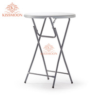 Table de bar ronde pliable moderne en plastique, usage commercial hôtelier, durable et résistante à l'eau pour les événements