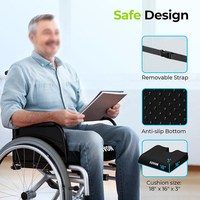 Coussin de siège orthopédique en mousse à mémoire de forme avec gel rafraîchissant, en forme de U, anti-acariens, amovible et lavable, pour soulager les douleurs du coccyx, idéal pour le bureau