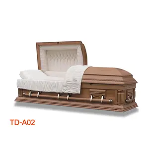 中国制造的 TD-A02 实心橡木豪华棺材