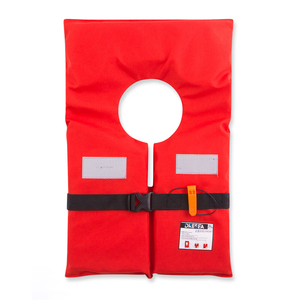 Chaleco salvavidas. Chaleco salvavidas <span class=keywords><strong>rojo</strong></span> de tamaño adulto tipo 75N altamente reflectante para uso <span class=keywords><strong>mar</strong></span>ítimo-Pieza trasera portátil para uso <span class=keywords><strong>en</strong></span> <span class=keywords><strong>el</strong></span> chaleco de <span class=keywords><strong>rescate</strong></span> <span class=keywords><strong>en</strong></span> <span class=keywords><strong>el</strong></span> <span class=keywords><strong>mar</strong></span> - Product Image 1