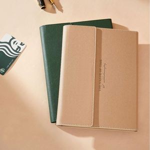 Libreta de Cuero PU Tamaño A5, Cuaderno Magnético Estilo Ins, Organizador de Diario, Encuadernación Cosida, Agenda de Negocios para Estudiantes, Impresión Personalizada - Product Image 4
