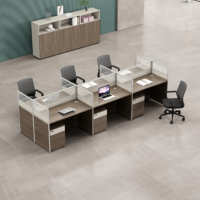 Poste de travail modulaire commercial avec cloison de bureau, bureau informatique pour 1, 2, 4 ou 6 personnes avec écran en verre dépoli pour bureau