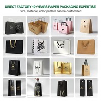Sacs en papier cadeau de luxe avec logo de marque imprimé sur mesure, sacs de shopping en carton blanc de qualité supérieure avec poignées