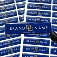 Autocollants ronds personnalisés en époxy noir avec logo imprimé argenté