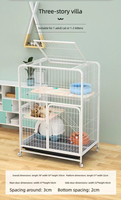 Enclos extérieur pour chat à double ou triple étage, grande cage pour chat, espace de loisirs libre, villa pour chat, boîte en fer thermolaqué adaptée aux animaux de compagnie