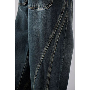 European and American Fashion Denim Street Custom <b>Jeans</b> Washed Distressed Stitching Baggy <b>Jeans</b> <b>Men</b> Vintage Hip-hop <b>Jeans</b> <b>Men</b> - Product Image 3