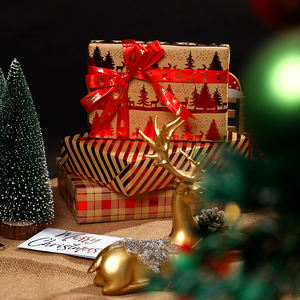 Factory Wholesale <b>Christmas</b> Wrapping Paper with Hot Stamping 43*300 cm Gift Wrap Kraft Paper - Product Image 3