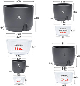 Pot de fleurs auto-arrosant en plastique transparent avec corde en coton absorbante pour plantes d'intérieur - Idéal pour <span class=keywords><strong>le</strong></span> dropshipping - Product Image 2