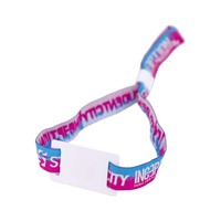 Bracelet tissé personnalisé et économique avec puce NFC pour billet d'entrée de festival musical, impression de code QR