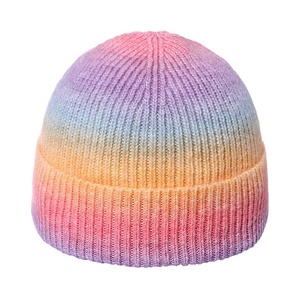 <span class=keywords><strong>Bonnet</strong></span> en tricot doux en acrylique unisexe style streetwear tendance, imprimé tie-dye, avec revers, pour hommes et femmes - Product Image 3