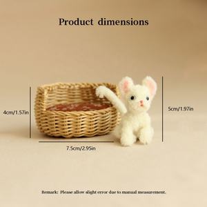 Gato en Miniatura 1:12 Hecho a Mano con Varillas Retorcidas, Nido de Gato Tejido a Mano Puro, Nido de Juguete Sintético en Miniatura, Pieza Decorativa para Mascotas, Decoración - Product Image 2