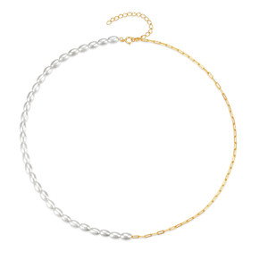 CANNER Nouveau Collier Ras du Cou Simple en Argent Sterling S925, Style Ins, avec Perles et Chaîne Trombone, Cadeau pour Femme - Product Image 1