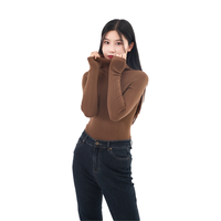 Pull en laine à col roulé pour femme, design 2026, tricoté, respirant, décontracté, chaud pour l'hiver