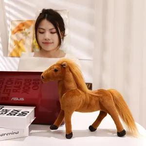 Hochwertiges Modell lebensechtes stehendes Pferd Spielzeug gefüllte Tiertiere Puppe Kinder Geburtstagsgeschenk Simulation Pferdespiel-Deko