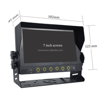 Moniteur de voiture LCD 7 pouces certifié CE/FCC, étanche IP67, avec carte SD - Écran HD antistatique 2CH CVBS 9-36V pour camions/bus