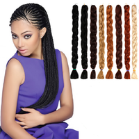 Grosir Pabrik Rambut Kepang Sintetis Jumbo Ombre 82 inci 165g Pre-Stretched Pre Stretched Expression Hair Pre Stretch Extensions