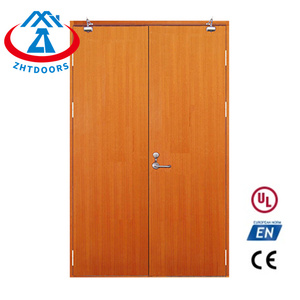 ZHTDOORS Fournisseur 30 Minutes simple feuille interne coupe-feu en bois <span class=keywords><strong>Double</strong></span> <span class=keywords><strong>porte</strong></span> d'entrée d'urgence Old Fashion EN Standard - Product Image 6