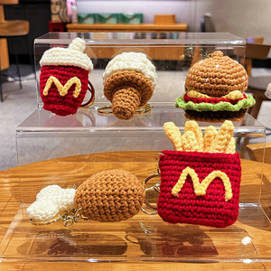 Llavero de Peluche Suave Hecho a Mano de McDonald's, Patatas Fritas y Hamburguesa, Colgante para Mochila o Pequeño Regalo - Product Image 2