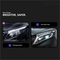 Pour Mercedes-Benz Viano W447 2013-2019, ensemble de lentilles de phares avant à LED avec clignotants séquentiels bleus 12V