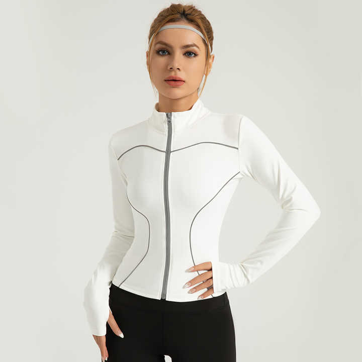 White Marble Yoga Jacket main image 1