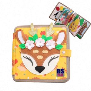 Juguete en Oferta para Bebés y Niños, Libro Sensorial de Fieltro con Diseño de Ciervo 3D, Tablero de Actividades de Fieltro para Niños y Niñas de 3 a 6 Años - Product Image 1