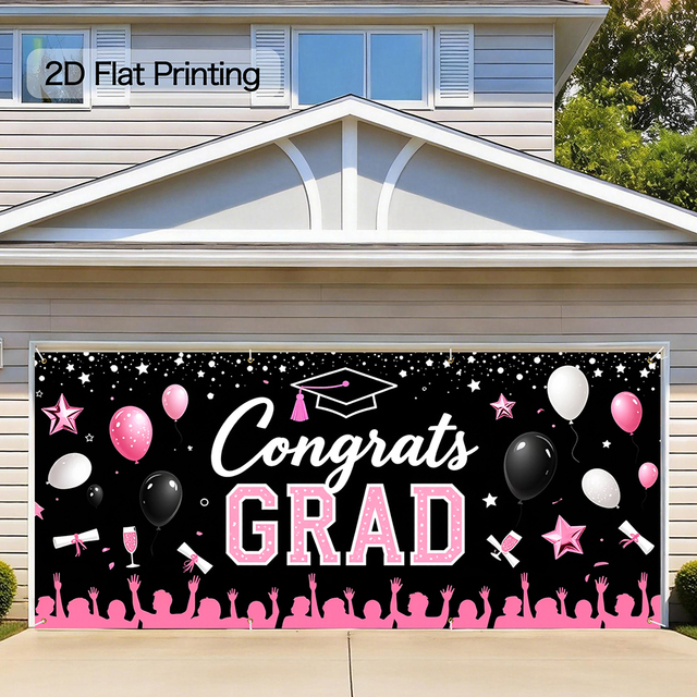 13x6FT Graduation Garage Door Cover Banner - Universal Congrats Grad Backdrop Indoor Outdoor Graduation Party Decor Essential
