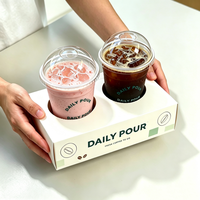Boîte en papier personnalisée pour aliments et boissons, support à dessert, boîte à popcorn avec porte-gobelets, support à jus et café à emporter