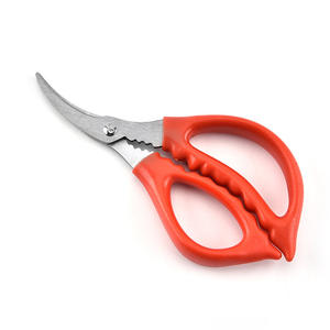 กรรไกรตัดกุ้งล็อบสเตอร์ CJ107 กรรไกรครัวสแตนเลสสีแดงรูปทรงโค้ง สำหรับใช้ในบ้าน - Product Image 3
