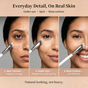 Brocha Profesional Angulada para Maquillaje <span class=keywords><strong>de</strong></span> Ojos, Brocha Pequeña para Base <span class=keywords><strong>de</strong></span> Maquillaje, Brochas <span class=keywords><strong>de</strong></span> Precisión para Difuminar en el Rostro - Product Image 5