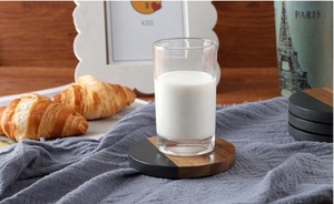 2026 Hot Selling Acacia Wooden Black <strong>Marble</strong> Eco-Friendly Luxury <strong>Coasters</strong> for Coffee Table Dining Table Desk Home Office - Product Image 6