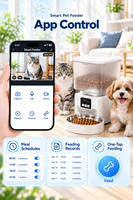 Distributeur automatique de nourriture pour animaux de compagnie QKEE avec double caméra, surveillance à distance via application WiFi, conversation vocale, interaction laser, alimentation programmée