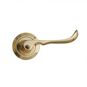 Wholesale Royal Door Handle With Scroll Lever in Hand-Polished Brass Luxury Lock & <b>Latch</b> Set For Restorations Factory Supplies - Product Image 1